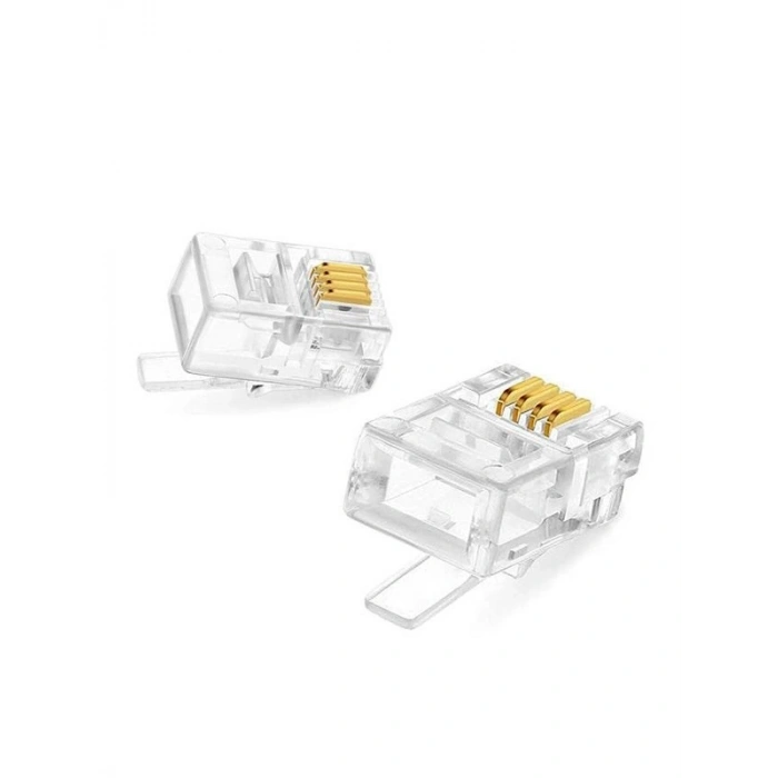 RJ11 Telefon Kablo Ucu Konnektörü, 100lü Paket ile Ekonomik Çözüm