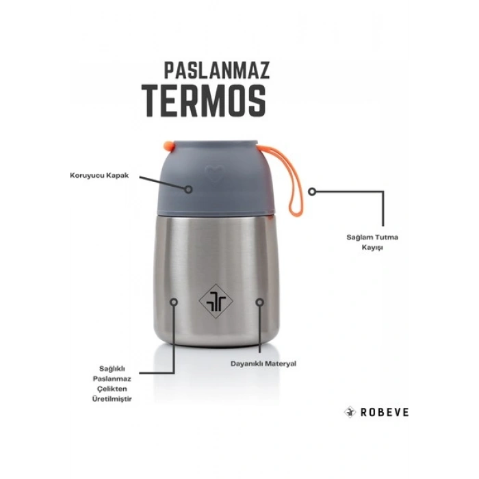 Robeve 450ML Bebek Mama Saklama Termosu Vakumlu Çift Taraflı Termos