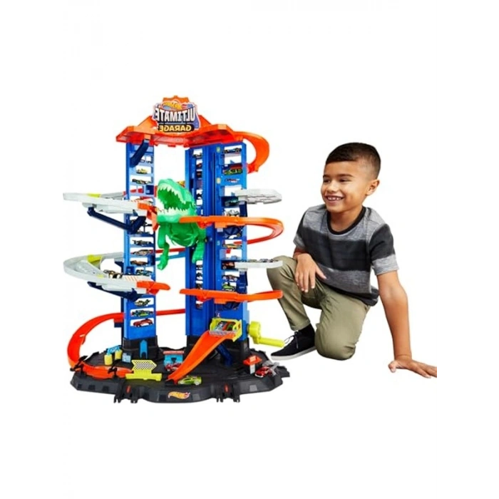 Robotik T-rex Garaj Seti - 100den Fazla Araç Saklama Özelliği