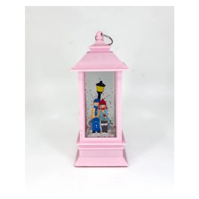 Romantik Kış Masalı Işıklı Kar Küresi - Pembe