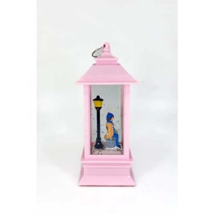 Romantik Kış Masalı Işıklı Kar Küresi - Pembe