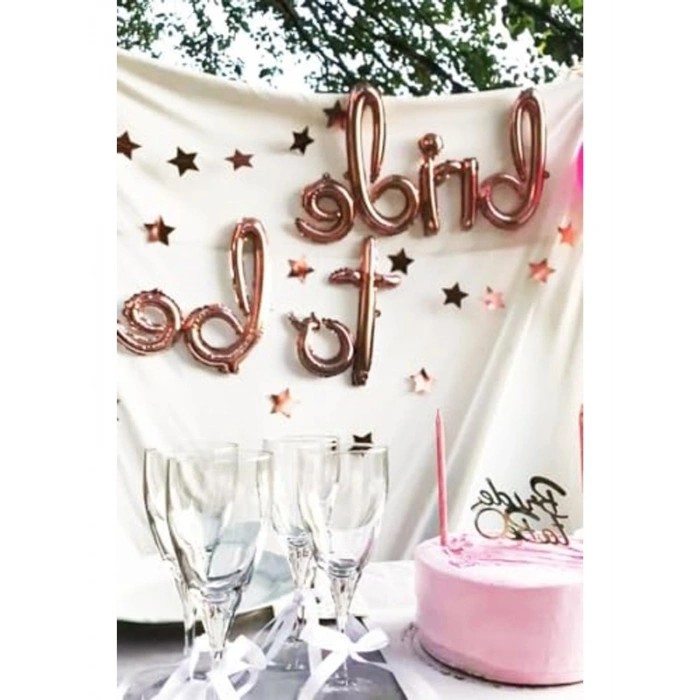 Rose Gold Folyo Balon Seti: 10 Adet, 16 inç Kalp Balonlar