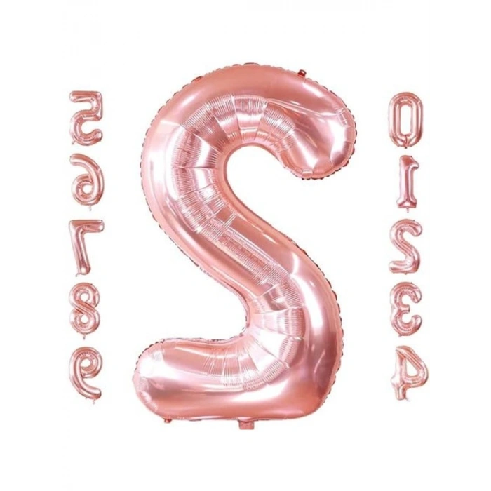Rose Gold Renkli 34 inç Folyo Rakam Balon Seti, 2 Adet