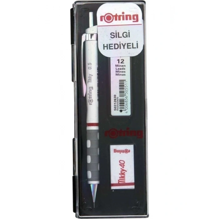Rotring Okul Seti 0,5 Mm Beyaz Versatil Kalem+Min+Silgi Ro-Kk07-05B