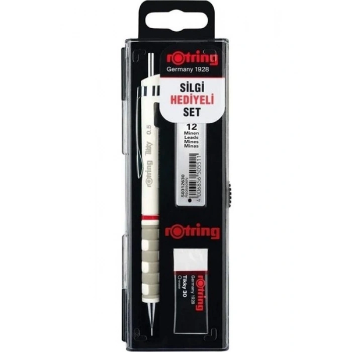 Rotring Okul Seti 0,5 Mm Beyaz Versatil Kalem+Min+Silgi Ro-Kk07-05B