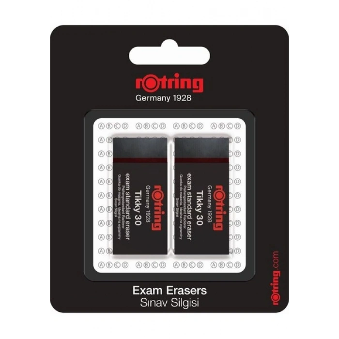 Rotring Tikky 30 Sınav Silgisi 2li Paket Siyah