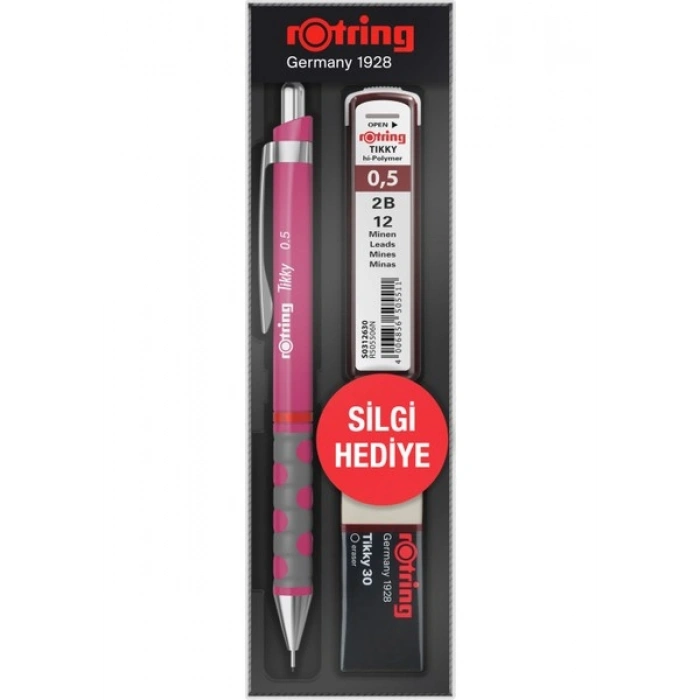 Rotring Tikky Versatil Kalem Okul Seti 0.5 Ahududu Pembe
