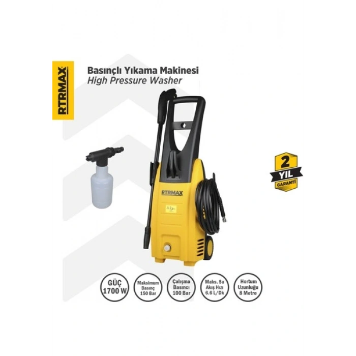 Rtrmax RTM711 Yüksek Basınçlı Yıkama 1700 W 150 Bar
