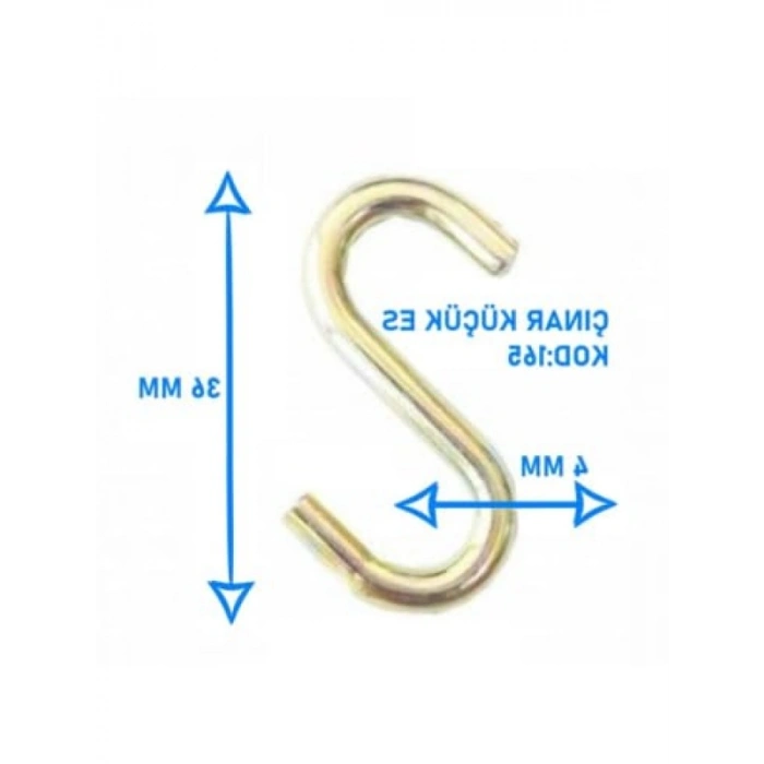 S Kanca Demiri Askı Kancası - 10 Adet