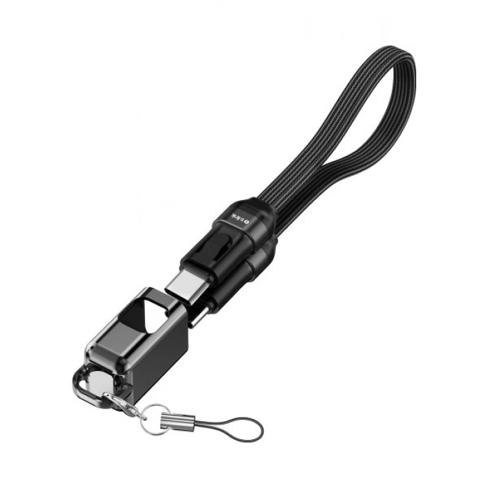 S-Link Armor Cc-020 60W 20 Cm Type-C To Type-C Örgülü Metal Başlıklı Siyah Şarj Kablosu