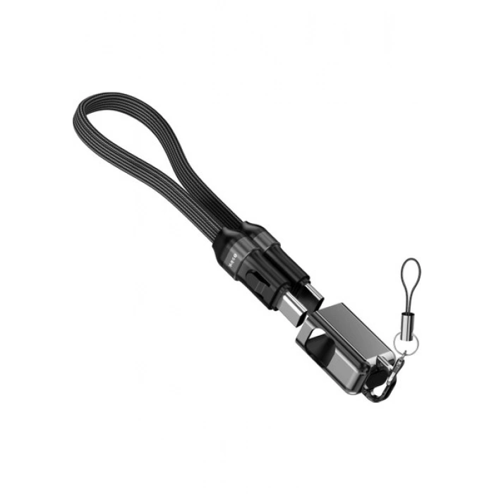 S-Link Armor Cc-020 60W 20 Cm Type-C To Type-C Örgülü Metal Başlıklı Siyah Şarj Kablosu