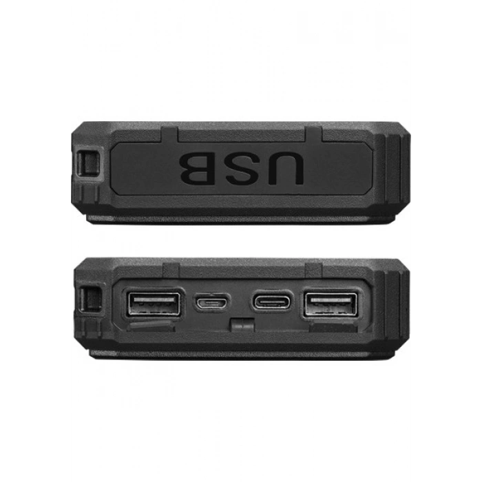 S-Link P120 12000MAH Prm 2-Usb+Type-C+Micro LED LAMBA+1.2W Solar Panelli Siyah Taşınabilir Power