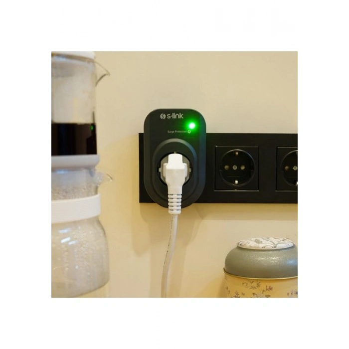 S-Link Sl-06 16A 3500W 450 Joule Akım Korumalı Tekli Priz