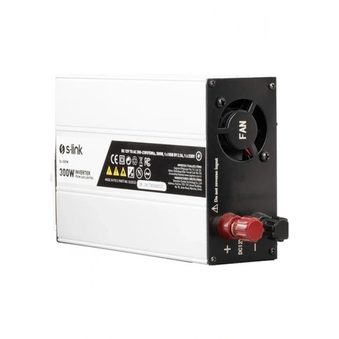 S-Link SL-300W 300W DC12V-AC230V Çakmaktan Power Inverter
