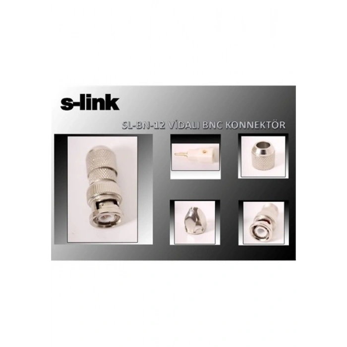 S-Link Sl-Bn12 Vidalı Bnc 50 Li Paket Konnektör