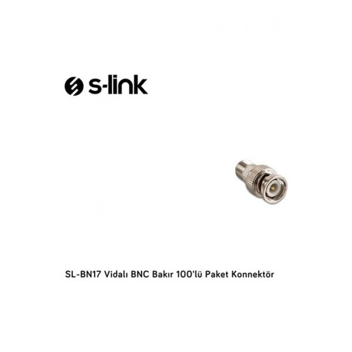 S-link SL-BN17 Vidalı BNC Bakır 10lu Paket Konnektör