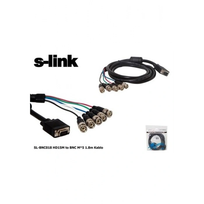 S-Link Sl-Bnc018 Hd15m To Bnc M*5 1.8M Kablo