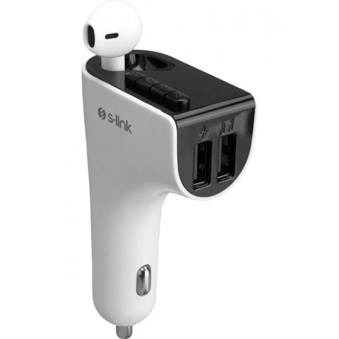 S-Link SL-BT245 Bluetooth Kulaklık ve TF+USB FM Transmitter 5V 3.1A Hızlı Şarj Özelliği