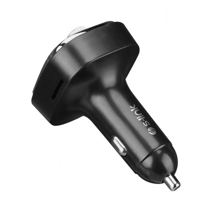 S-Link SL-BT306 Çift USB 5V 3.1A Rainbow Işıklı LED Ekran Tf Kartlı V5.0 Bluetooth Fm Transmitter
