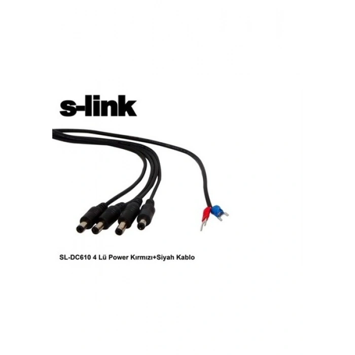 S-Link Sl-Dc610 4 Lü Power Kırmızıvesiyah Kablo