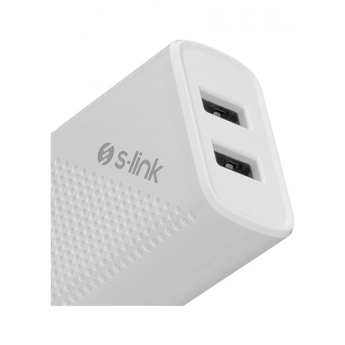 S-Link SL-EC50T 5V 2.4A Type-C Kablolu 2 USB Hızlı Şarj Adaptör