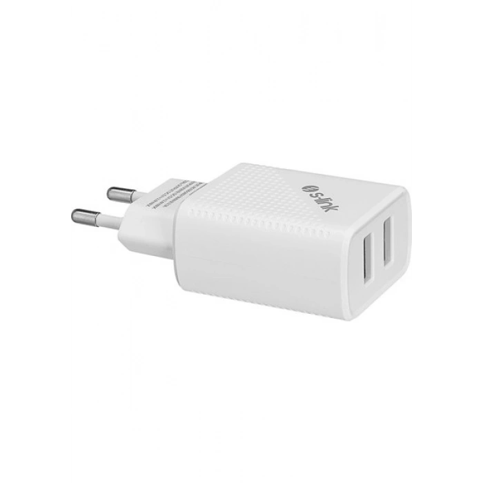S-Link SL-EC50T 5V 2.4A Type-C Kablolu 2 USB Hızlı Şarj Adaptör