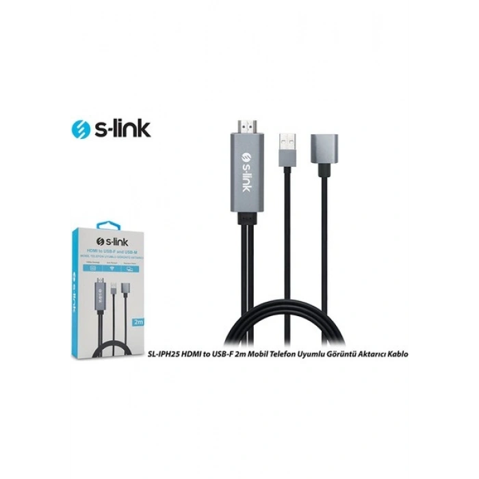 S-Link SL-IPH25 HDMI To Usb-F 2m Mobil Telefon Uyumlu Görüntü Aktarıcı Kablo