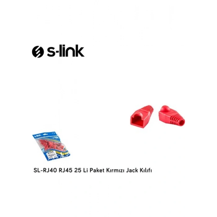 S-link SL-RJ40 RJ45 25 Li Paket Kırmızı Jack Kılıfı