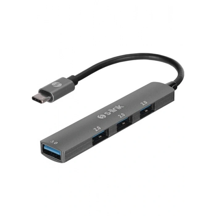 S-Lınk SW-U324 3*usb2.0, 1*usb3.0 Type-C Metal USB Hub Çoklayıcı