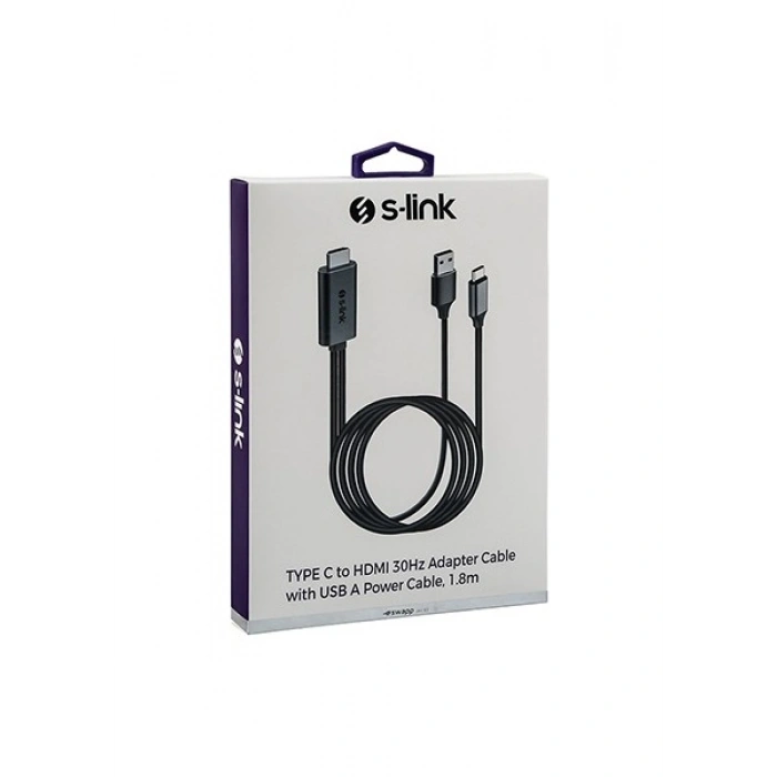 S-Link Swapp SW-513 HDMI To Typec + USB 1.8m Mobil Telefon Uyumlu Görüntü Aktarıcı Kablo