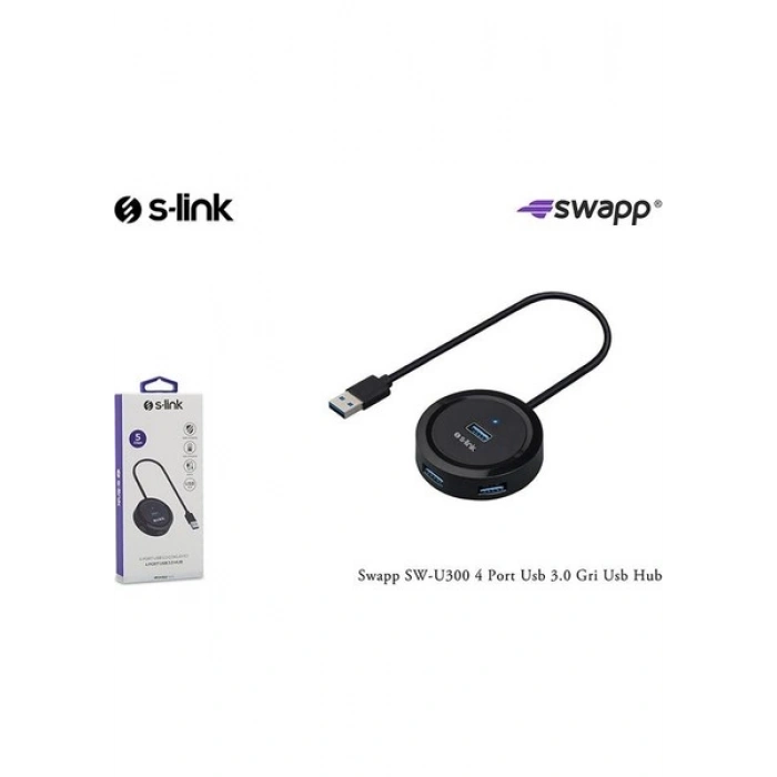 S-Link Swapp SW-U300 4 Port USB 3.0 Gri USB Hub