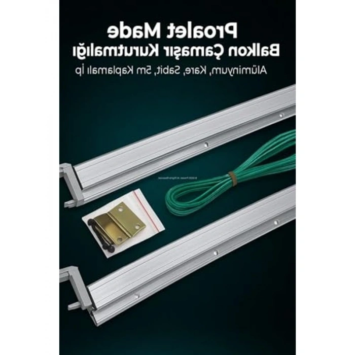 Sabit Balkon Çamaşır Kurutmalığı, Alüminyum, Dayanıklı, 5m İp
