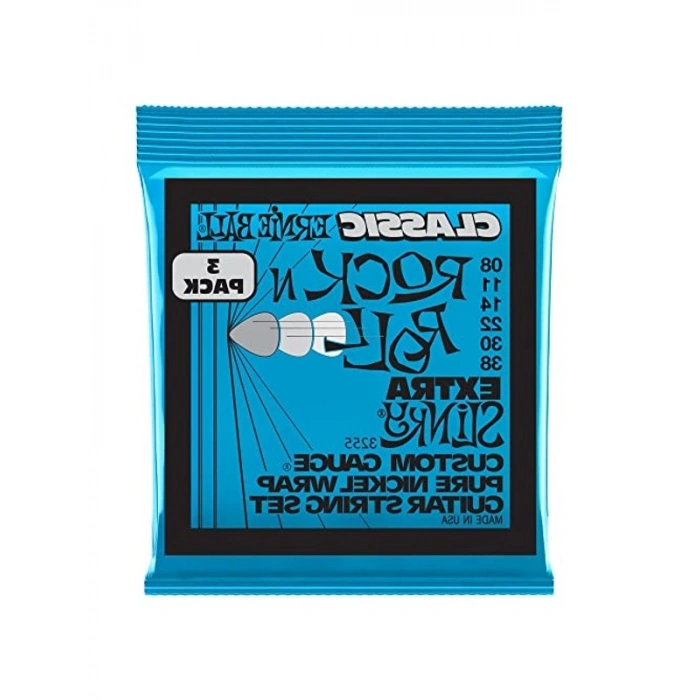 Saf Nikel Elektro Gitar Telleri, 8-38 Ölçüsünde 3lü Paket