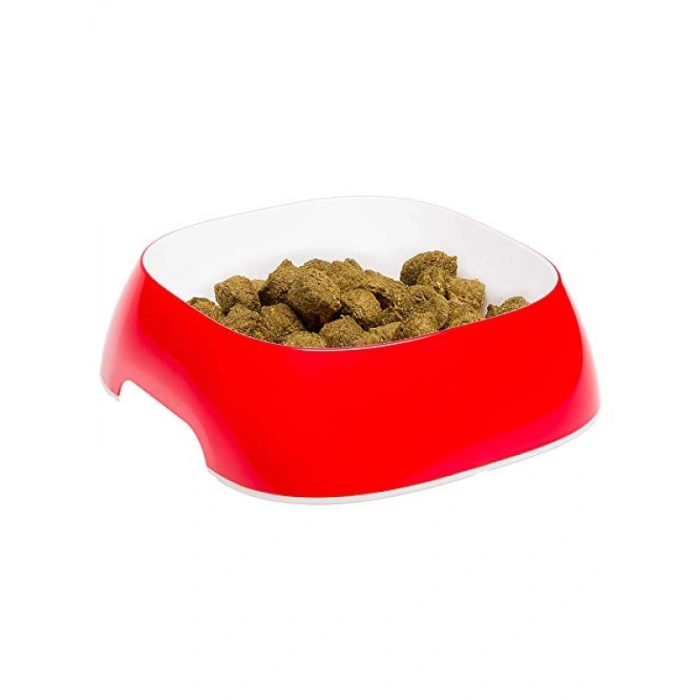 Sağlam Plastik Mama Kabı - Kırmızı - 1,2 L