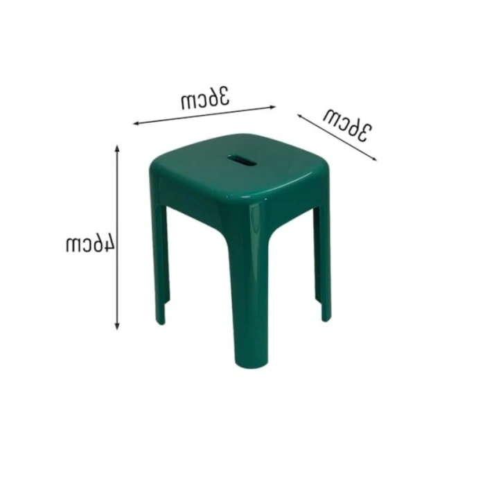 Sağlam Plastik Tabure - 36x36x46 cm, Yeşil