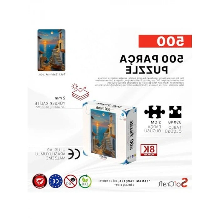 Sahil Köyü Temalı Puzzle, 500 Parça