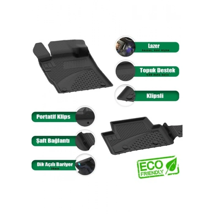 Sahler Ds 4 2021-2025 Uyumlu 4.5D Premium Havuzlu Oto Paspas Mat Siyah - DS 4