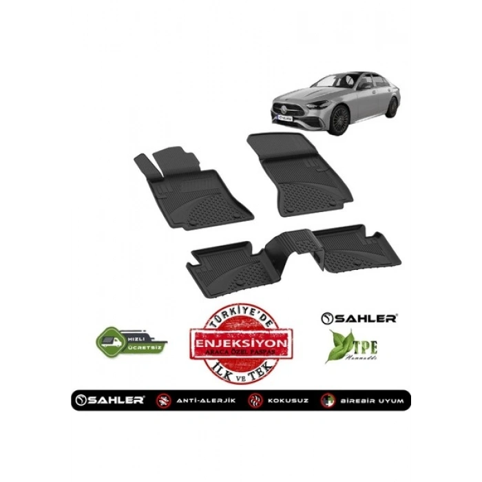 Sahler Mercedes C Seri W206 4.5D Havuzlu Paspas Siyah