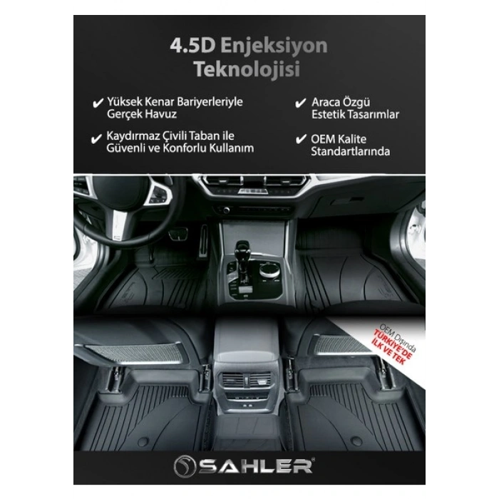 Sahler Toyota Corolla 2007-2012 /Auris 2007-2012 4,5D Havuzlu Paspas