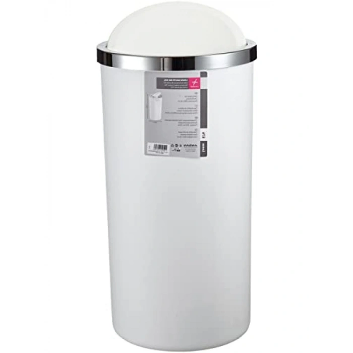 Sallanabilir Kapaklı Çöp Kovası - 35 lt, Beyaz