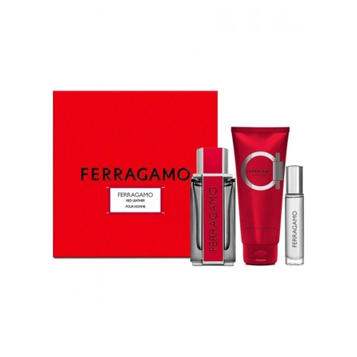 Salvatore Ferragamo Red Leather Edp 100 ml Set.erkek