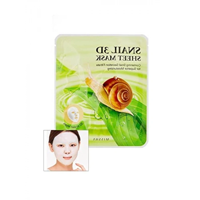 Salyangoz Salgısı İçeren Nemlendirici 3D Yaprak Maske