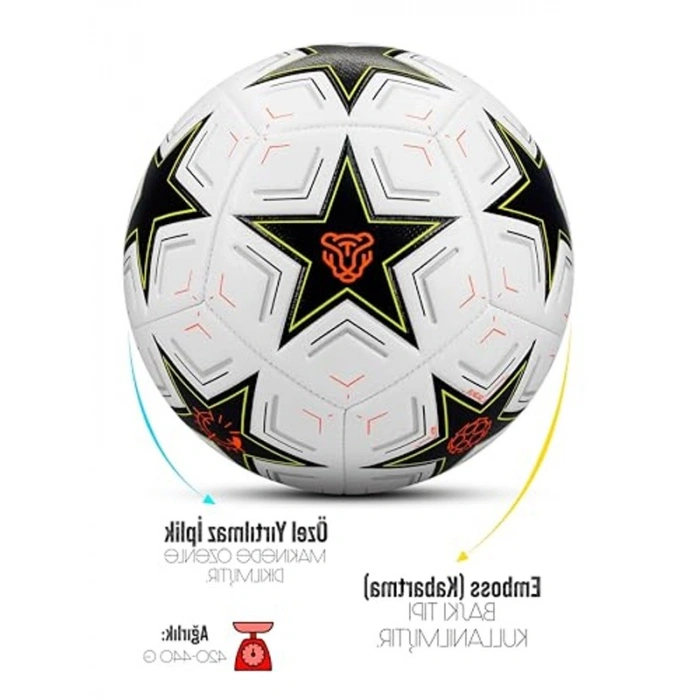 Şampiyonlar Ligi Futbol Topu ve Tekmelik Seti, Pompalı, No:5
