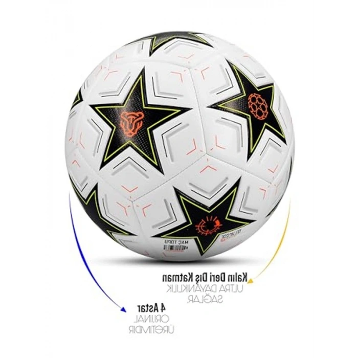 Şampiyonlar Ligi Futbol Topu ve Tekmelik Seti, Pompalı, No:5