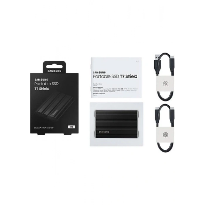 Samsung 1TB Samsung T7 Shield Usb 3.2 Taşınabilir SSD Siyah Disk MU-PE1T0S-WW