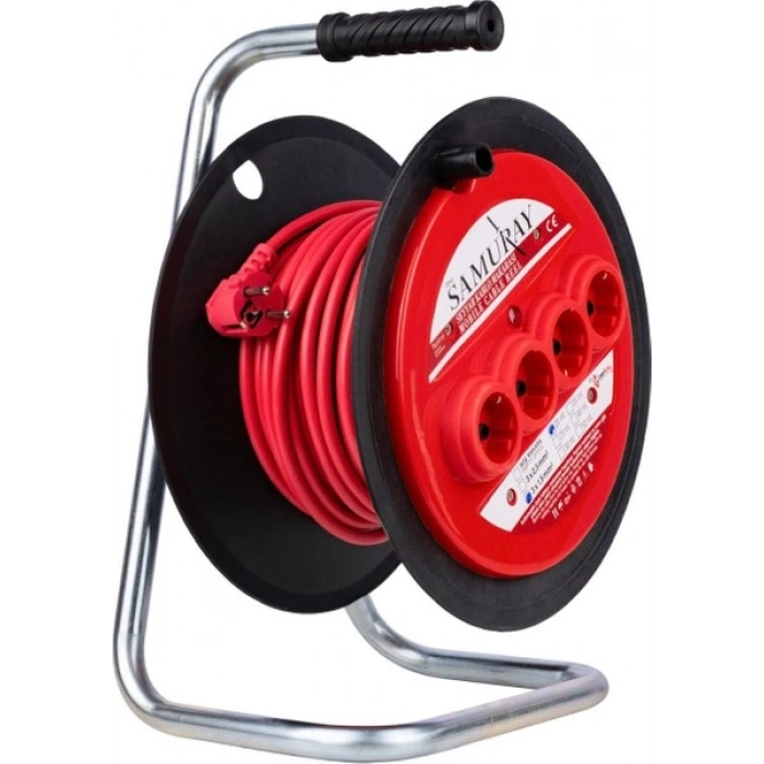 Samuray Seyyar Makaralı Uzatma Kablosu 3x1,5mm 35MT - 31535
