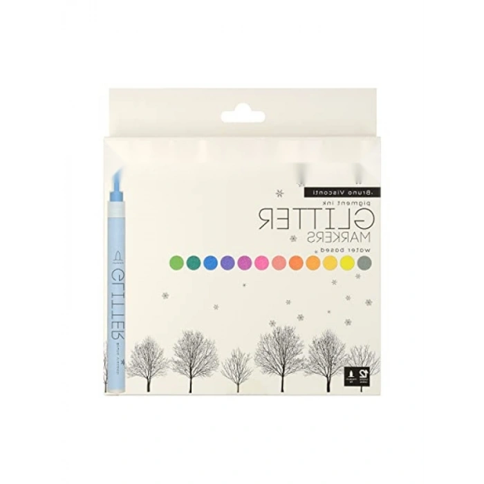 Sanatsal Simli Marker Seti - 12 Renk