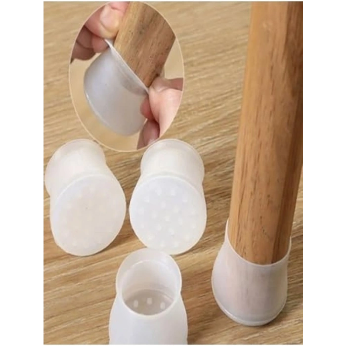 Sandalye Ayak Koruyucu, 12 Adet Silikon Kapak