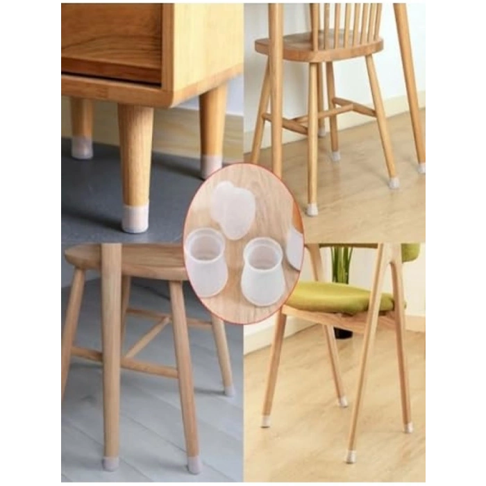 Sandalye Ayak Koruyucu, 12 Adet Silikon Kapak