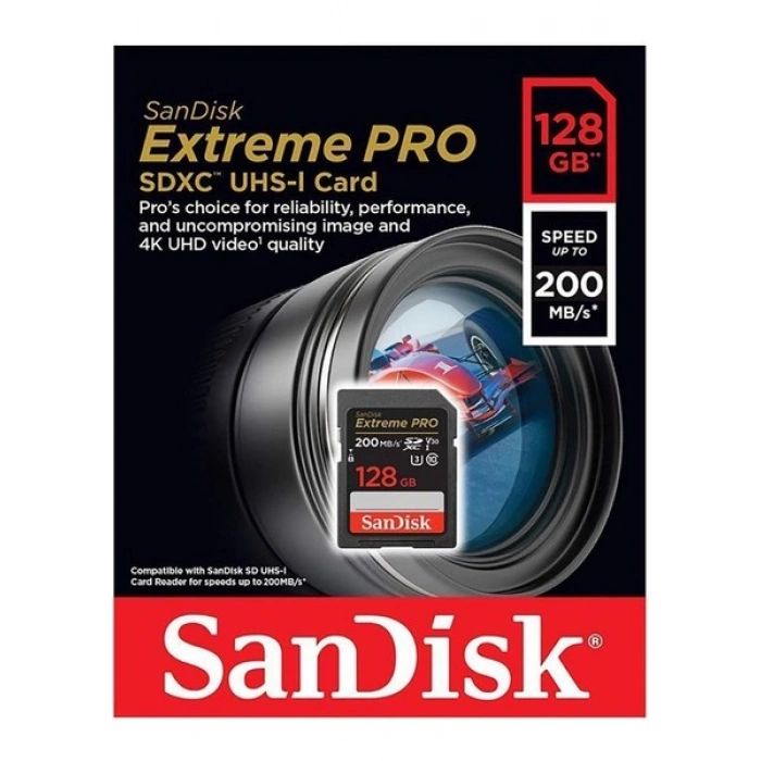 Sandisk Extreme Pro 128GB 200MB/S Sdxc Hafıza Kart